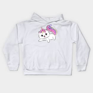 Cute loving Caticorn Playing Unicorn girl Kids Hoodie